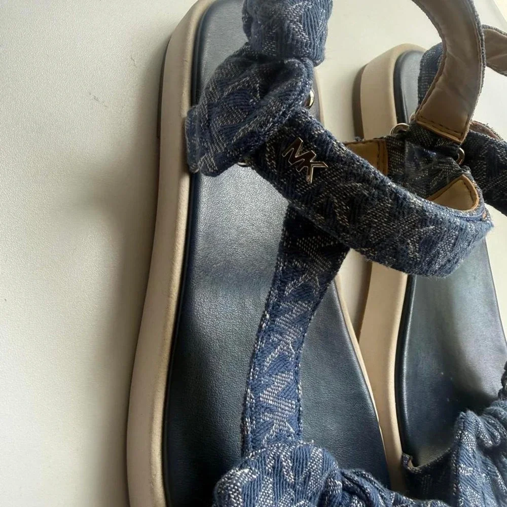 Michael Kors Denim Logo Sandals Size 9